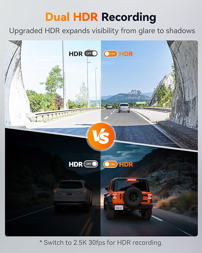 WOLFBOX X3 2.5K 60FPS Dash Cam, STARVIS 2 IMX675 - Image 7