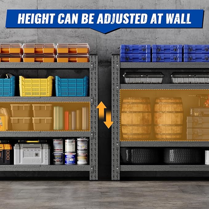 68" W Storage Shelves 8000lbs Garage Metal Shelving Heavy Duty Garage Shelves - Image 4