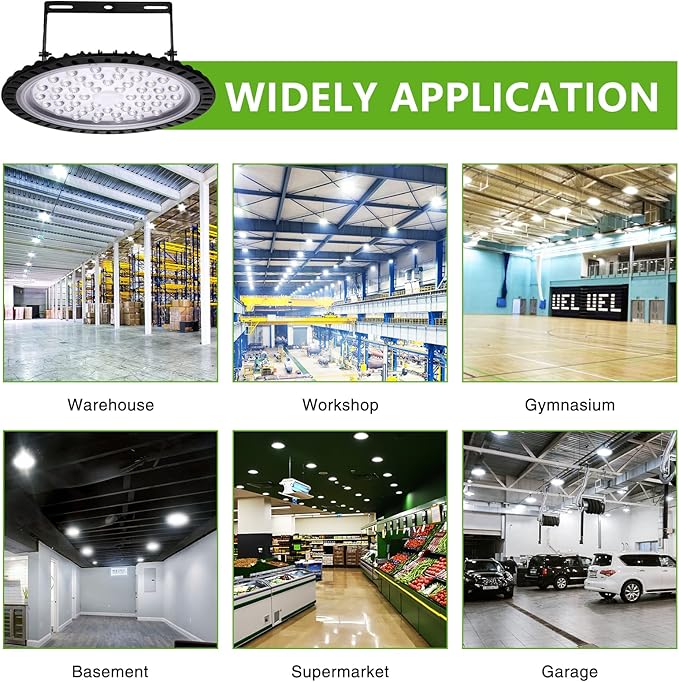 Viugreum 10 Pack 200W UFO LED High Bay Light, 20000LM 6500K Daylight White LED - Image 8