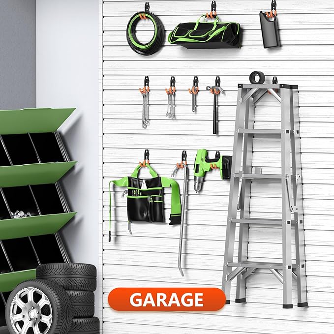 8 Pack 4.7x2.6 Inch Utility Steel Wall Mount Heavy Duty Garage Hooks - Image 7
