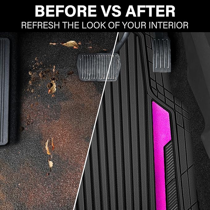 CAR PASS Heavy Duty Rubber Car Mats Metallic, Aluminum Film All Weather Floor - Image 6