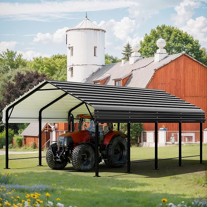 JAMFLY Carport, 12X15 FT Metal Carport, Heavy Duty Carport Canopy - Image 4