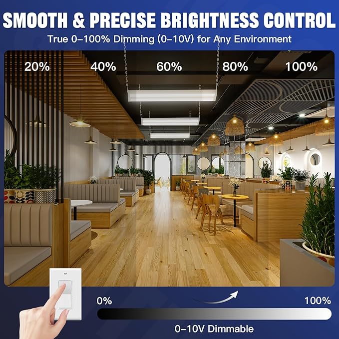 JTT 300W LED Linear High Bay Light, 45000LM Linear High Bay Shop Light - Image 6