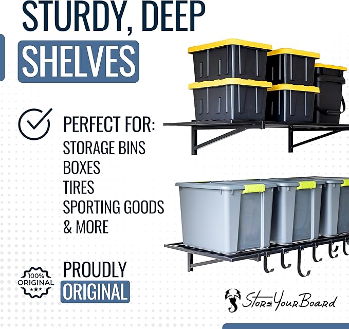StoreYourBoard 2-Pack Heavy Duty Wall Shelves – Wall-Mounted Garage Storage - Image 5