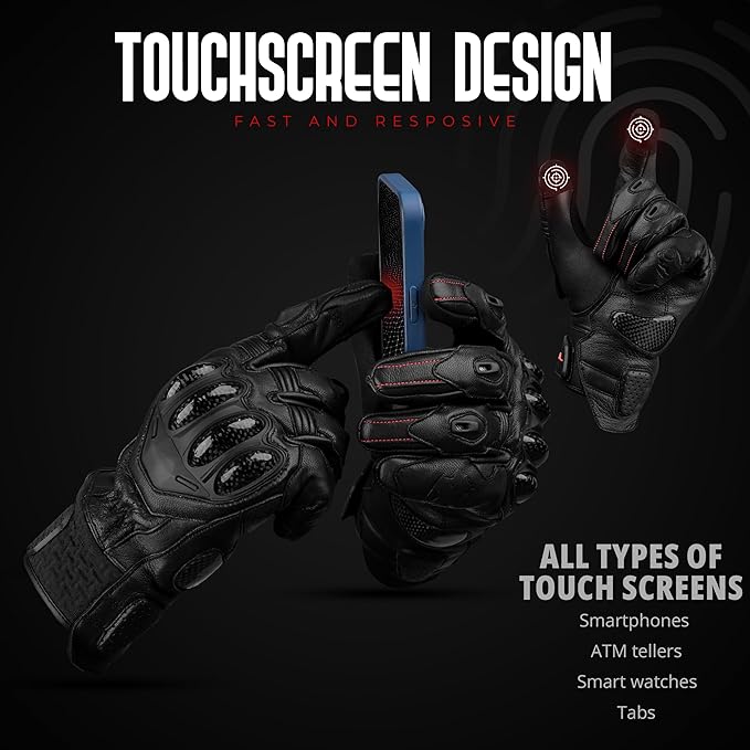 J.A.G. Leather Motorcycle Gloves - Image 7