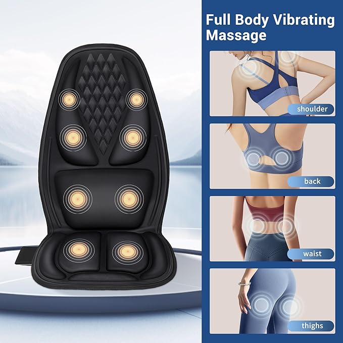 Back Massage Chair Pad with 3D Lumbar Support, Electric Back Massager - Image 4