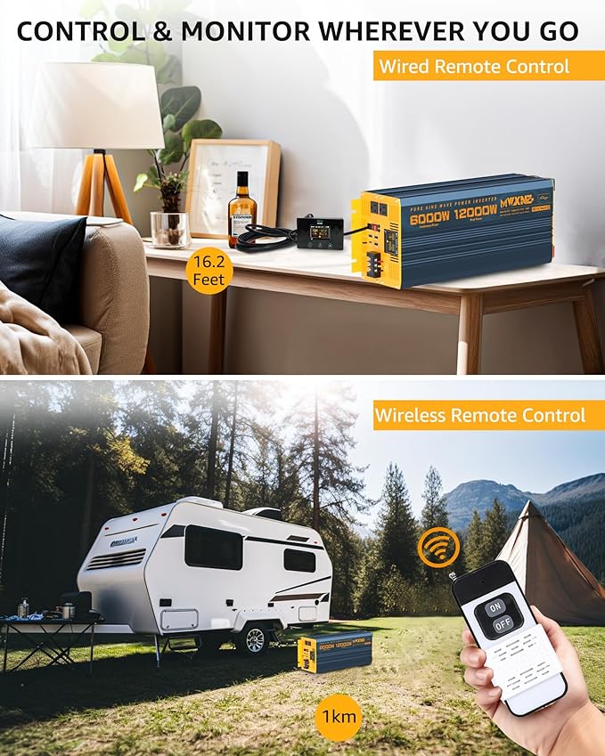 6000 Watt Power Inverter Pure Sine Wave 48V DC to 110V 120V Heavy Duty Inverter - Image 7