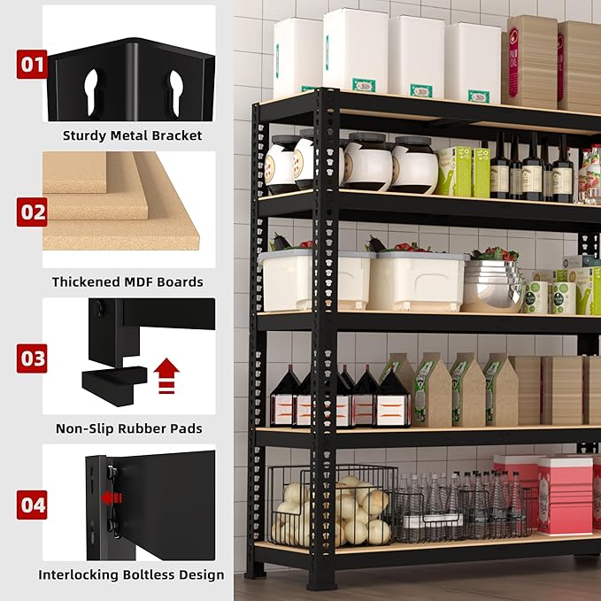 35.5" W x 16" D x 71" H Adjustable Garage Storage Shelves - Image 5