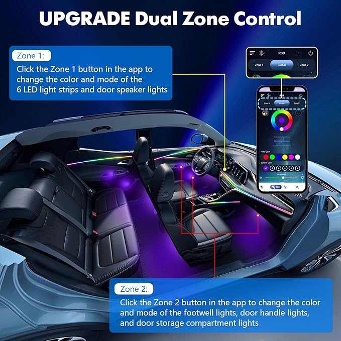 2025 Upgraded Acrylic Interior Car LED Strip Light - Image 5