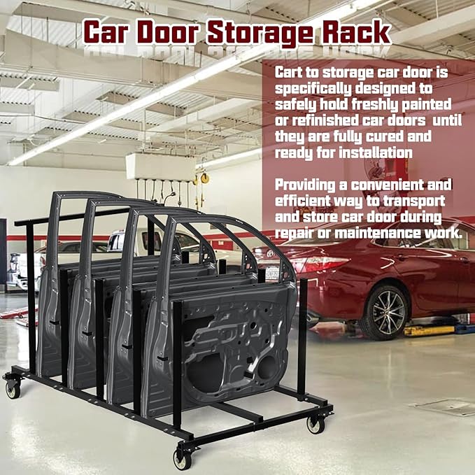 Vehicle Door Storage Cart, 4 Door Storage Rack - Image 2