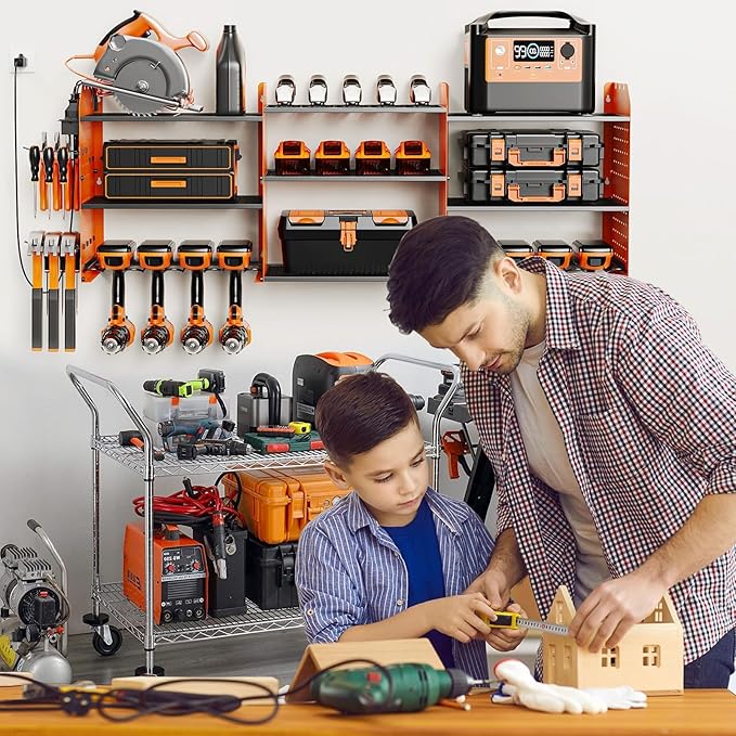 Power Tool Organizer with Charging Station Wall Mount, 3 Layer Expanded Heavy - Image 2