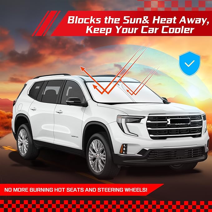 ARISMOTOR Windshield Sun Shade for GMC Acadia 2024-2025, Custom Fit Foldable - Image 7