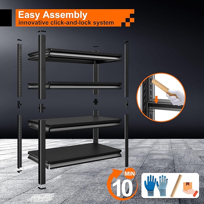 Garage Storage Shelves Heavy Duty, 48”W Garage Shelving and Storage Rack - Image 4
