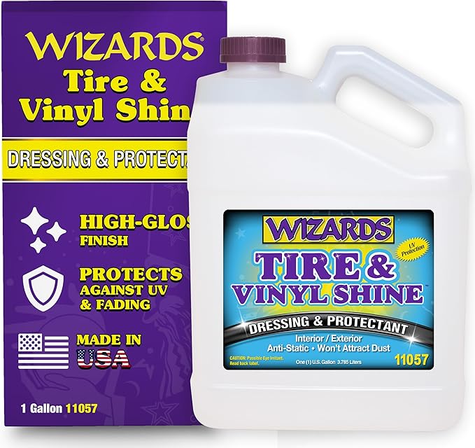 Wizards - Vinyl & Tire Shine Spray, Tire Dressing and Protectant, Professional by Wizards