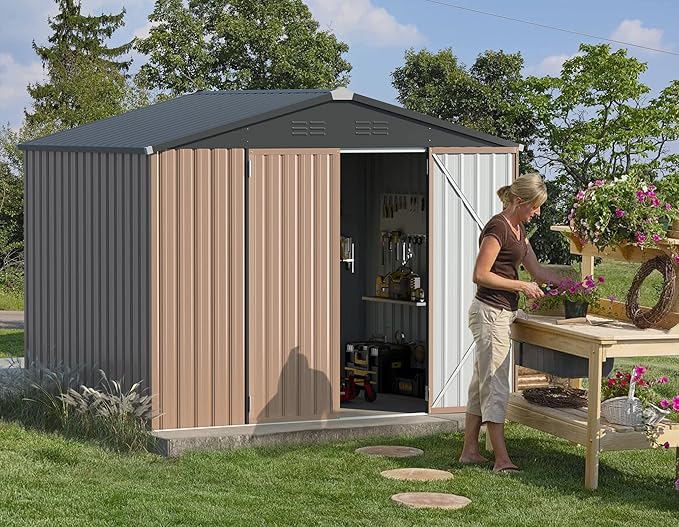 U-MAX 8x6 Storage Sheds & Outdoor Storage, Small Outdoor Storage Garden Outside - Image 2