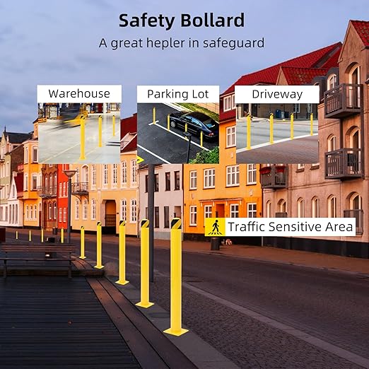 Safety Bollard 2 Packs, 42 Inch Height Steel Bollard Post - Image 4
