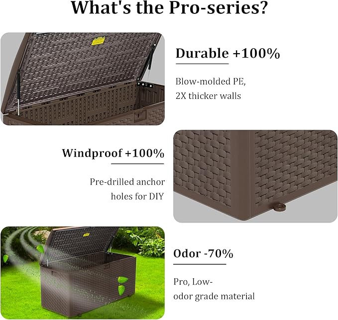 180 Pro Gallon Waterproof Outdoor Storage Bin Resin Deck Box - Image 6