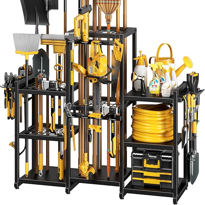 42" H Large Garden Tool Organizer, Holds Up to 86 Tools, Heavy Duty Yard Tool by POKIPO