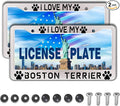 License Plate Holder Black and White License Plate Frames I Love My Boston by Unknown