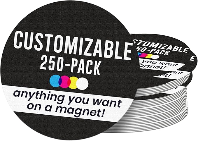 Magnet Me Up Customizable 30 Mil Round Magnet- 5”, 250 PK Weatherproof Car by MagnetMeUp