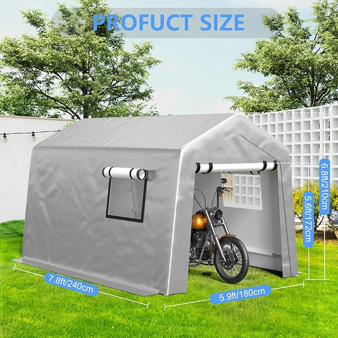 6x8 ft Carport Heavy Duty Tent - Image 2
