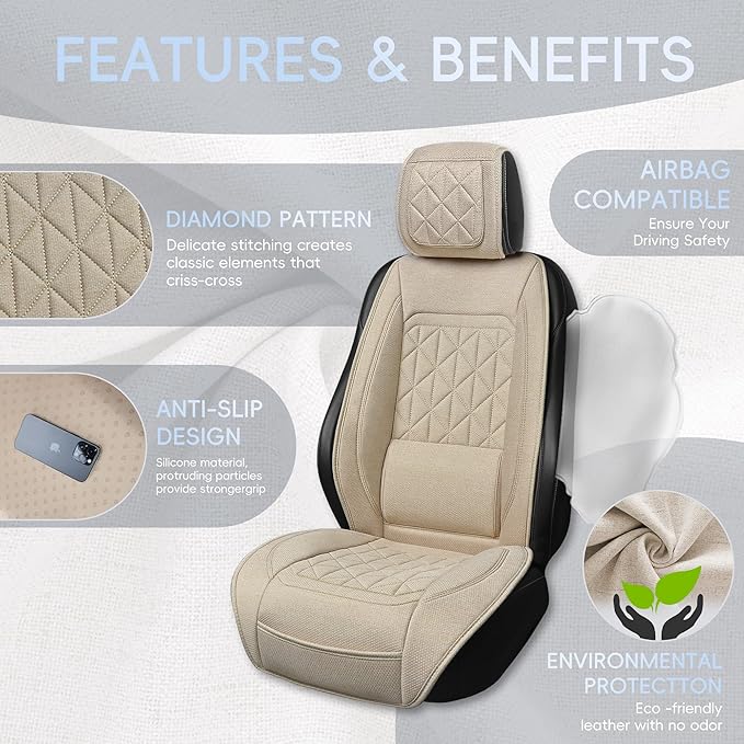 BABYBLU Linen Car Seat Cover for Cars - Image 2