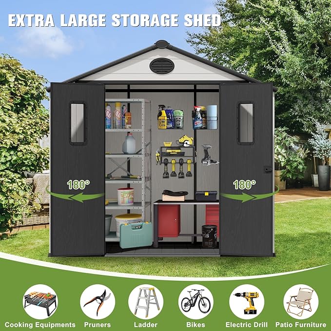 COOS BAY Resin Outdoor Storage Shed - Image 8