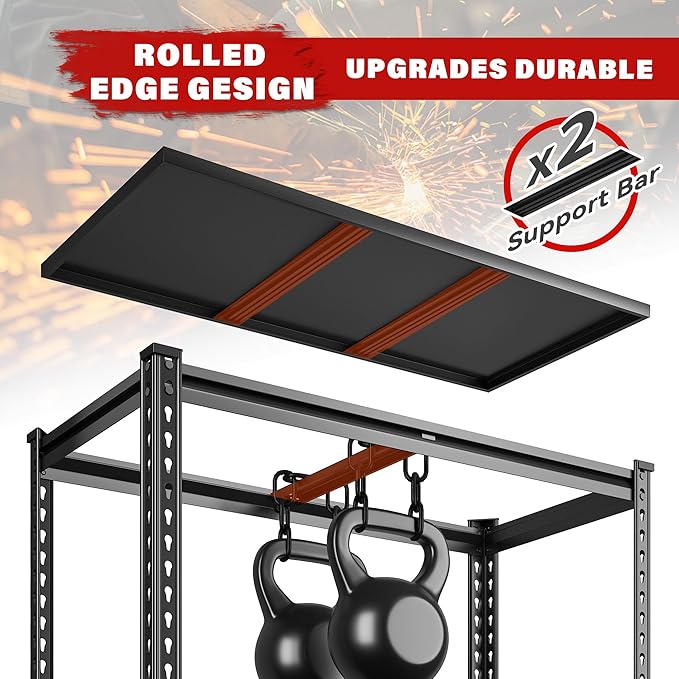 REIBII 3000LBS Garage Shelving 72" H Storage Shelves Heavy Duty Adjustable - Image 7