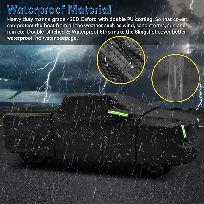 for Chevy Silverado 1500 Crew Cab 6.6 ft. Bed Truck Cover, Waterproof All - Image 6