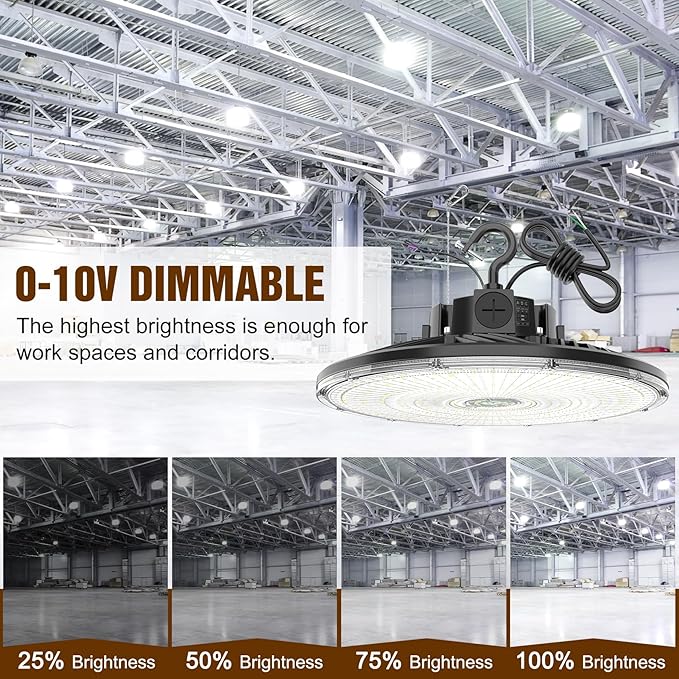9 Pack 480V LED High Bay Light UL DLC Listed UFO Light 240W 200W 150W Adjustable - Image 5