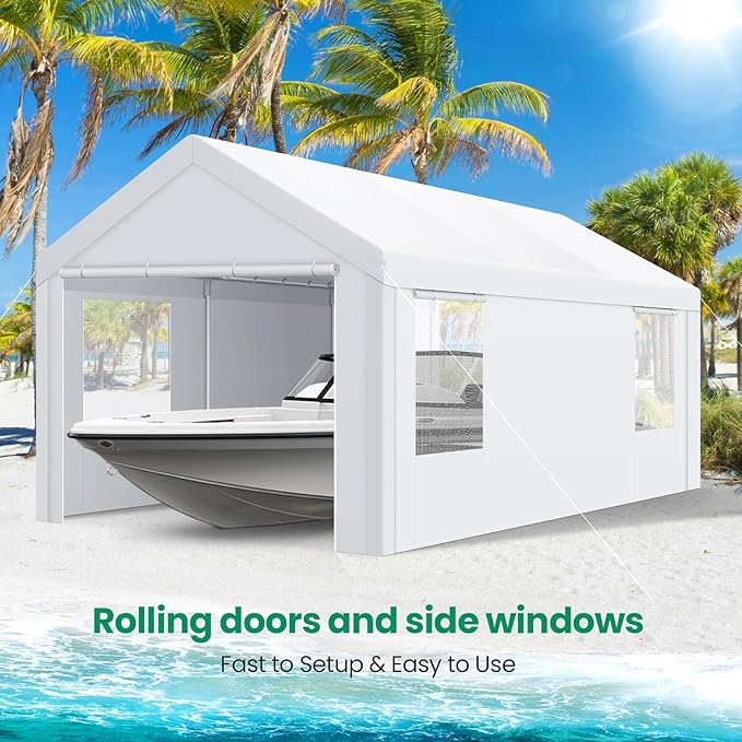 COBIZI Carports 10x20 Heavy Duty Car Canopy Garage - Image 8