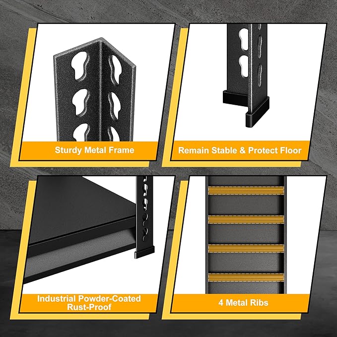 48" W Garage Shelving Heavy Duty, 1500LBS Loads Shelving Units and Storage Racks - Image 5