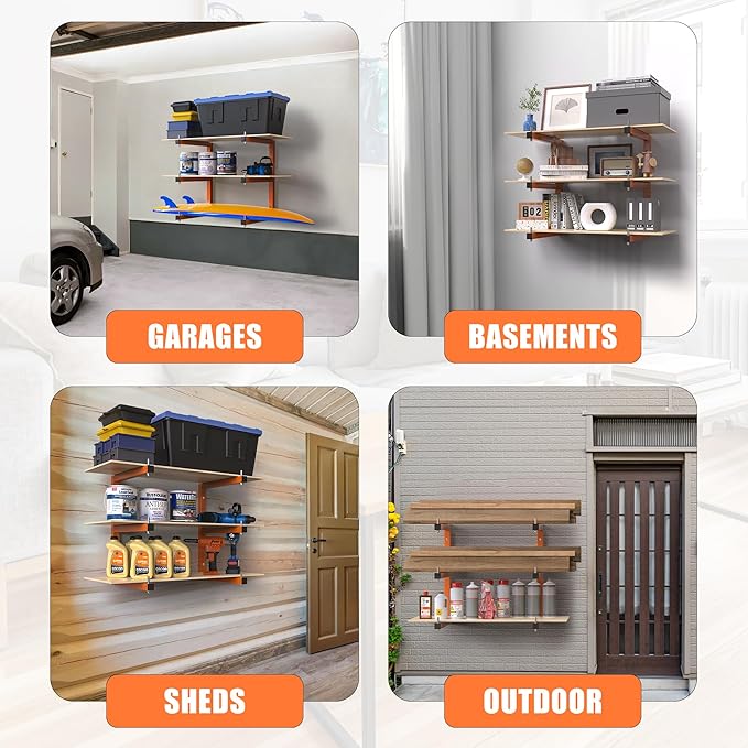 Lumber Rack Wall-Mounted Lumber Storage Rack, Heavy Duty Wood Storage Racks - Image 7