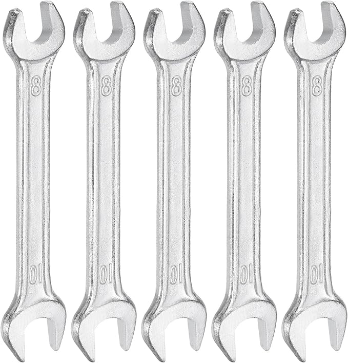 HARFINGTON 5pcs Double Open End Wrench 8mm x 10mm Metric 15 Degree Offset Angle by HARFINGTON