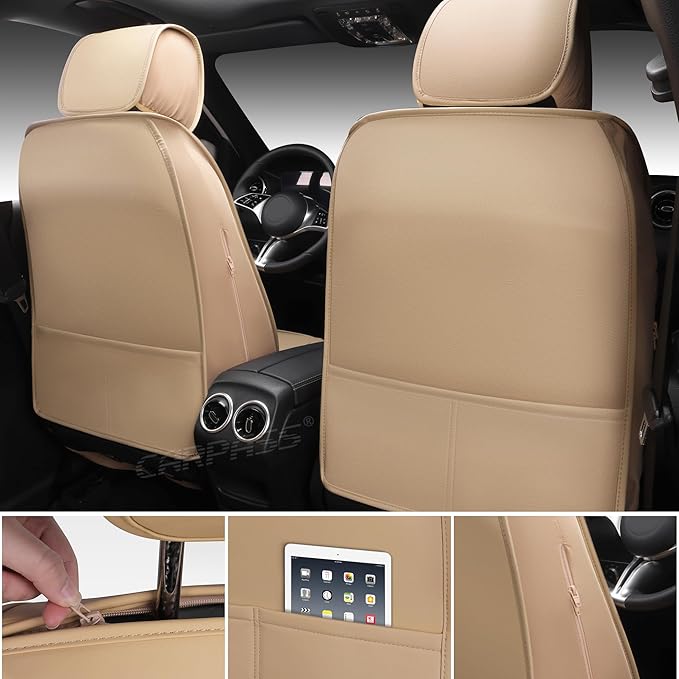 CAR PASS Nappa Leather Car Seat Covers Full Set, Luxury Seat Protector - Image 5