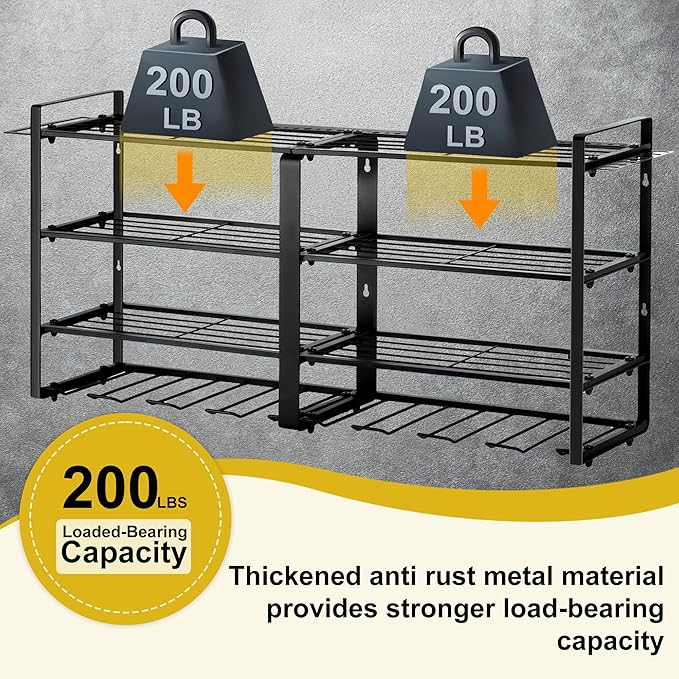 Metal Power Tool Organizer, Space-Saving Wall-Mounted Power Tool Rack, Holds 8 - Image 6