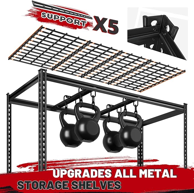 REIBII 55" W Garage Shelving, Heavy Duty Storage Shelves Load 3000LBS, 5 Tier - Image 5