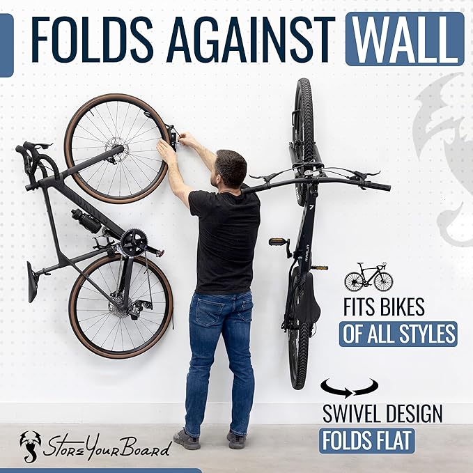 StoreYourBoard Bike Swivel Rack – Wall Mounted Garage Bike Storage, Vertical - Image 5