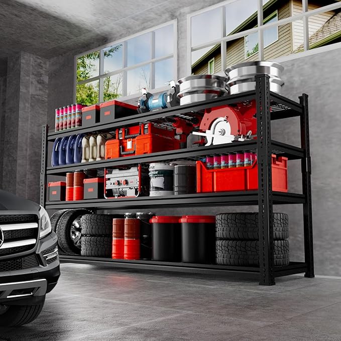 Storage Shelves 2PCS, Garage Shelving Heavy Duty 2640LBS Capacity, 4 Tier - Image 2