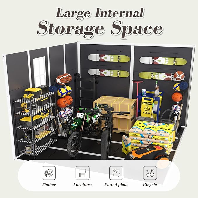 MyVoice 8x8 FT Outdoor Resin Storage Shed - Image 3