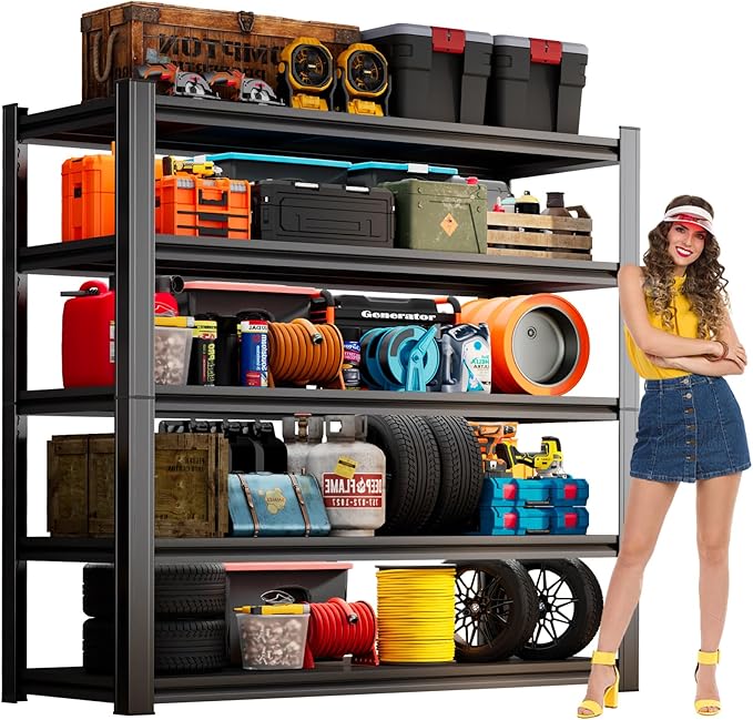 59" H Garage Shelving 3000LBS Capacity Heavy Duty Storage Shelves, Adjustable 5 by ErgoNova