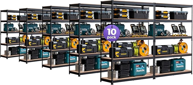 HOMEDANT 5 Tier Laminated Boltless Heavy Duty Garage Storage Adjustable Wide by TheBestOrganizingSolution