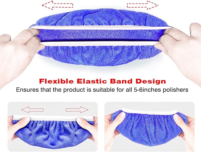 7 to 8 Inch Car Polisher Pad Bonnet, 10*Microfiber+5*Woollen - Image 4