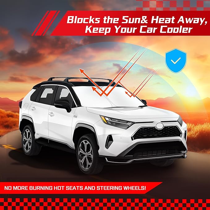 ARISMOTOR Windshield Sun Shade for Toyota RAV4 2019-2025, Custom Fit Foldable - Image 7