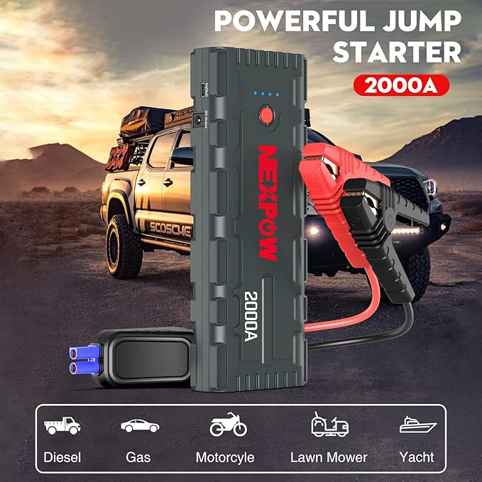NEXPOW 2000A Peak Car Battery Jump Starter - Image 2