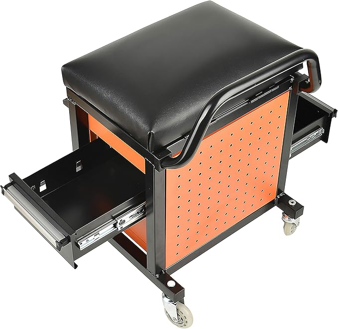 Eisen Rolling Tool Box with Seat, Mechanics Seat with Storage Drawers and - Image 5