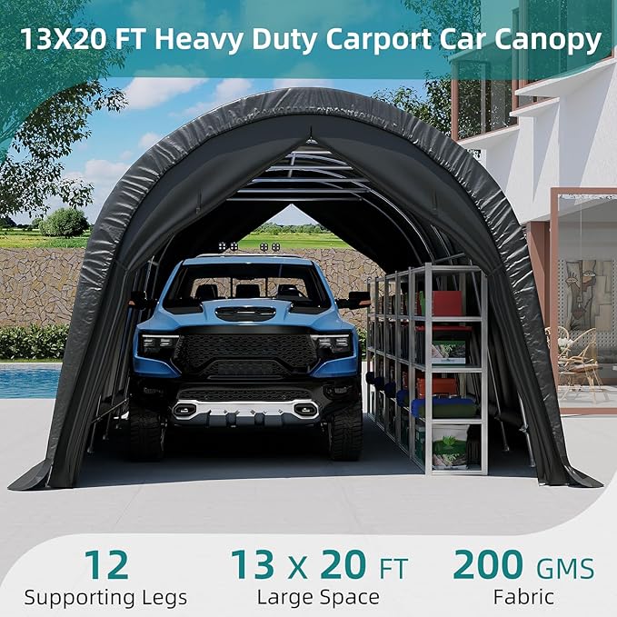 EROMMY Carport 13 x 20 FT Heavy Duty, Portable Garage - Image 7