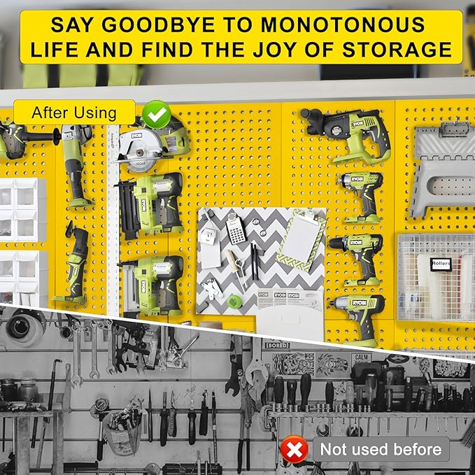 Metal Peg Board Panels for Workbench, Shed Modular Peg Board Organizer Board Kit - Image 6