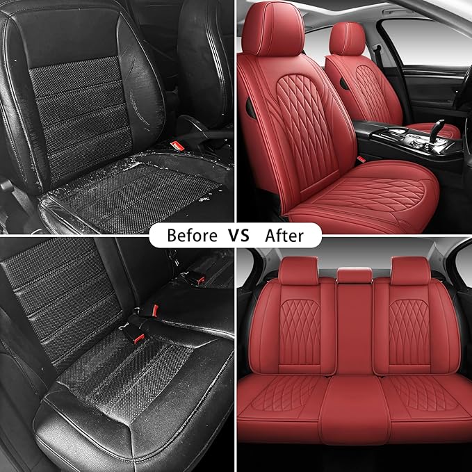 WELLDO Car Seat Covers Full Set, Leather Seat Covers - Image 7