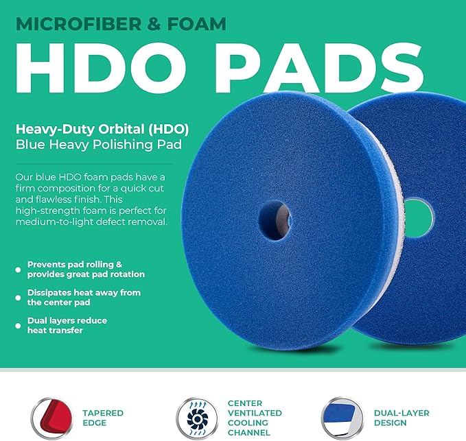 Lake Country 3.5" HDO Blue Foam Heavy Polishing Pad – Premium Heavy Duty - Image 2